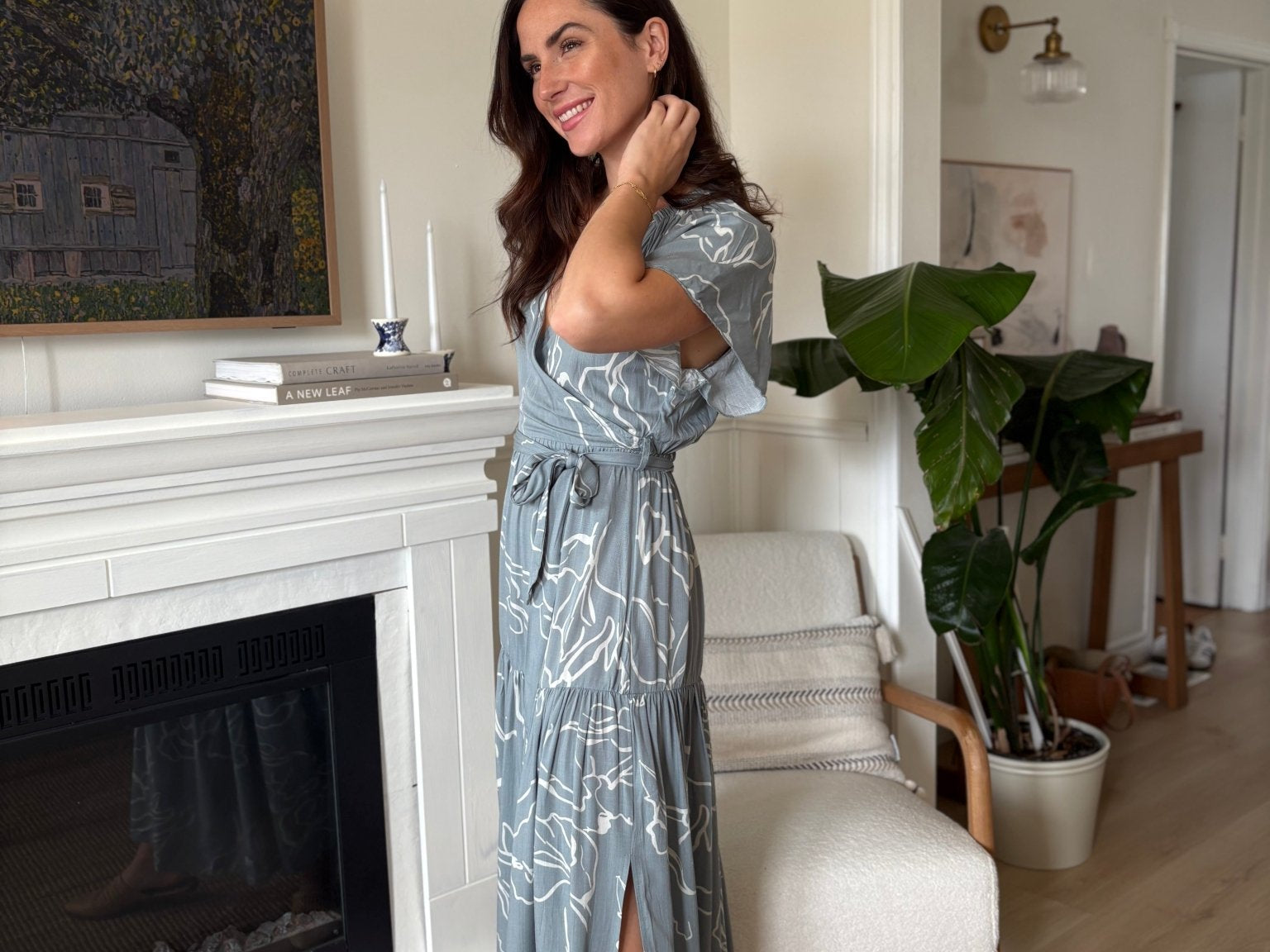 The Avalon Print V - Neck Belted Maxi Dress - Love and Lee Apparel