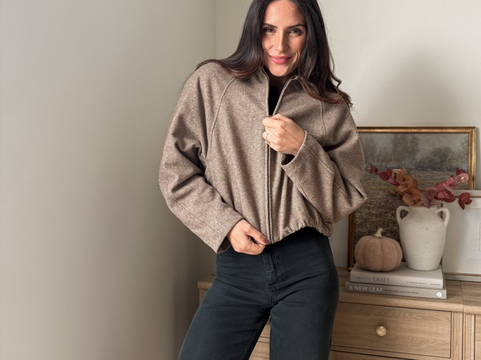 The 'Long Weekend' Raglan Zip-Up Cropped Balloon Hem Jacket - Love and Lee Apparel