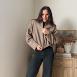 The 'Long Weekend' Raglan Zip-Up Cropped Balloon Hem Jacket - Love and Lee Apparel