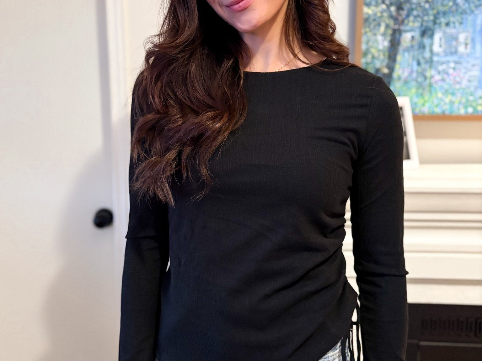 The Blair Ruched Two Tone Texture Knit Top - Available in 2 colours - Love and Lee Apparel
