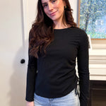 The Blair Ruched Two Tone Texture Knit Top - Available in 2 colours - Love and Lee Apparel