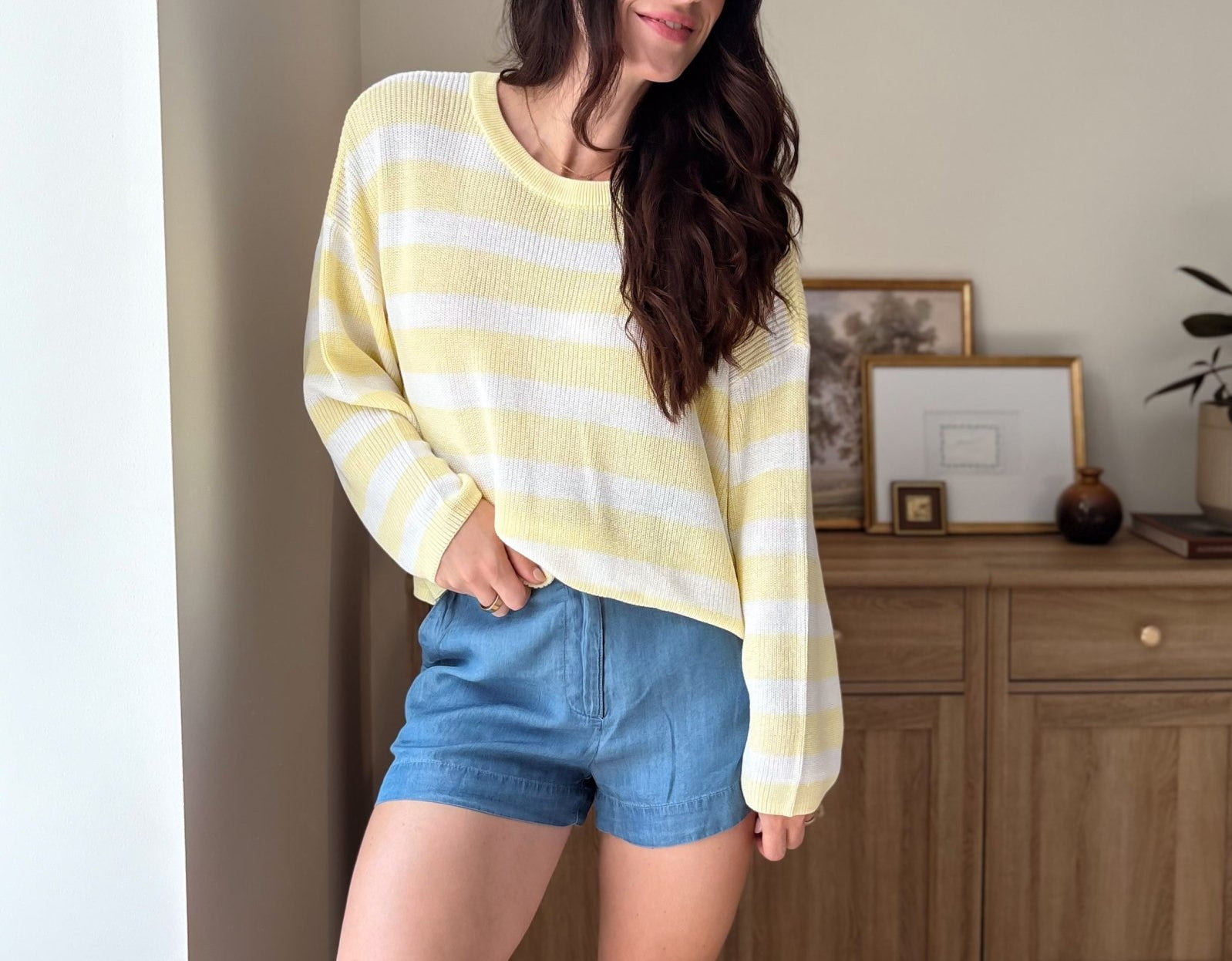 The Vicky Stripe Long Sleeve Cozy Knit Top - Love and Lee Apparel