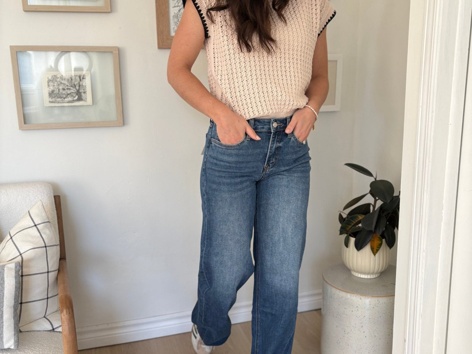The Rae High Rise Dark Wash Clean Cut Raw Hem Wide Jeans - Love and Lee Apparel