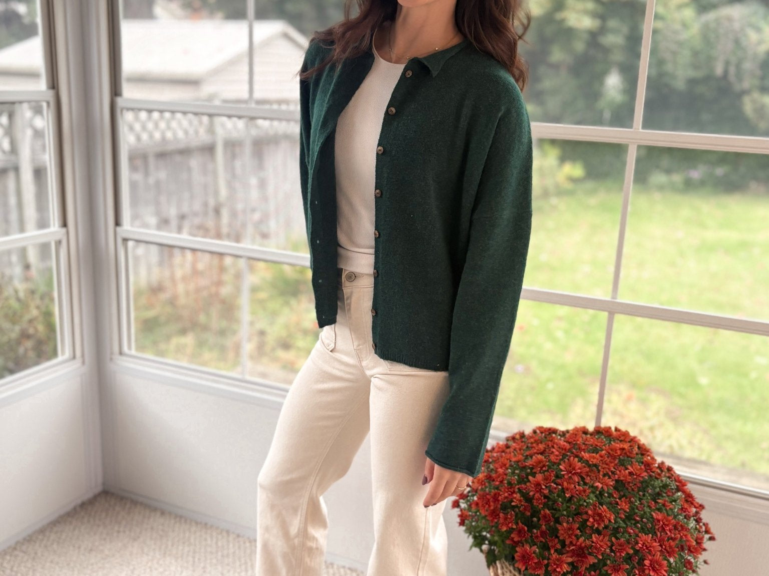 The Pippa Rolled Edge Button Down Cardigan - Love and Lee Apparel