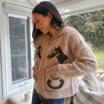 The Cotswold Jacquard Collared Zip-Up Knit Cardigan - Love and Lee Apparel