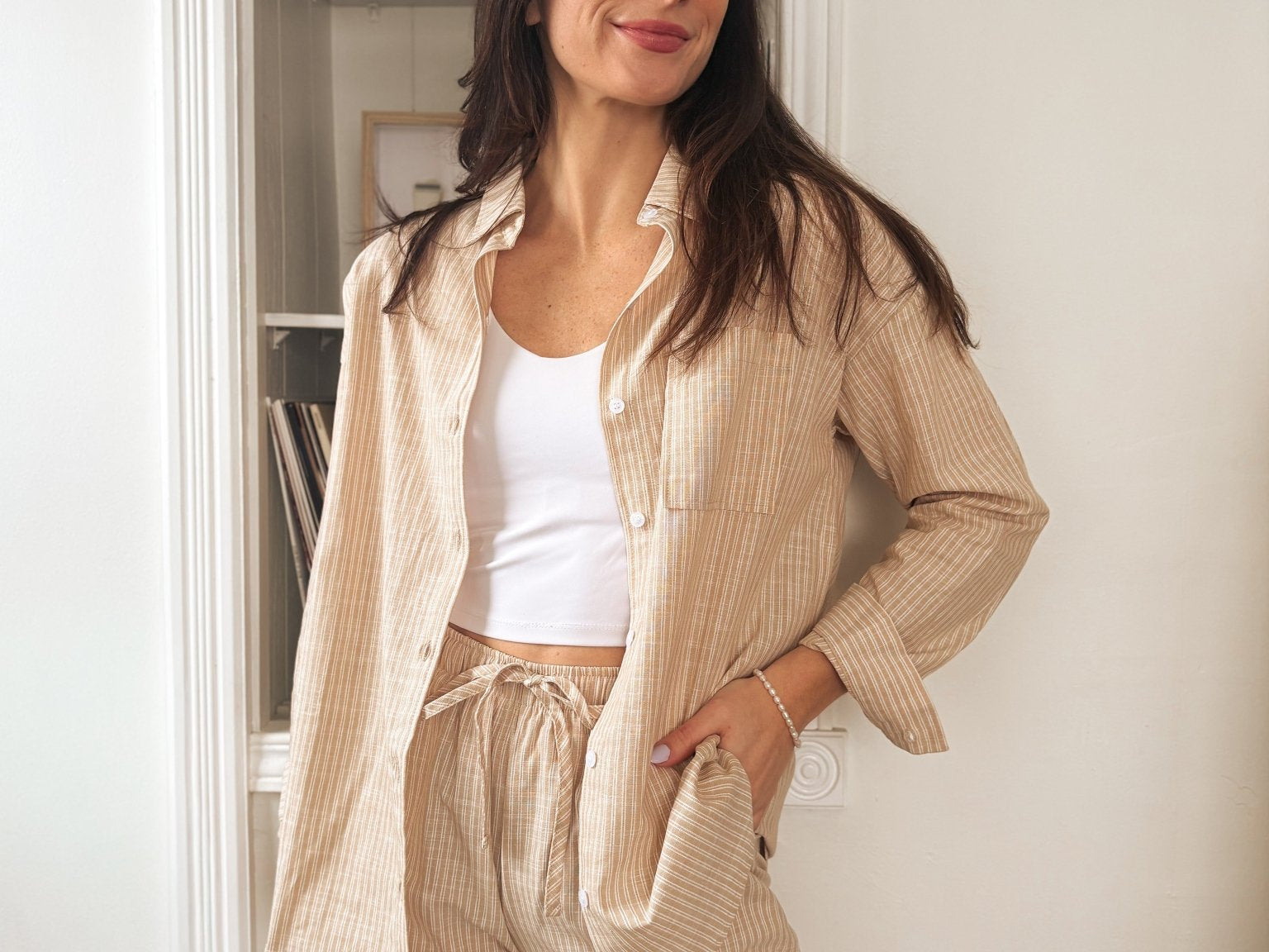 Veronica Gauze Shirt in Khaki - Love and Lee Apparel