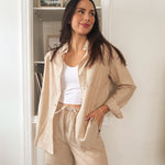 Veronica Gauze Shirt in Khaki - Love and Lee Apparel