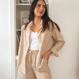 Veronica Gauze Shirt in Khaki - Love and Lee Apparel