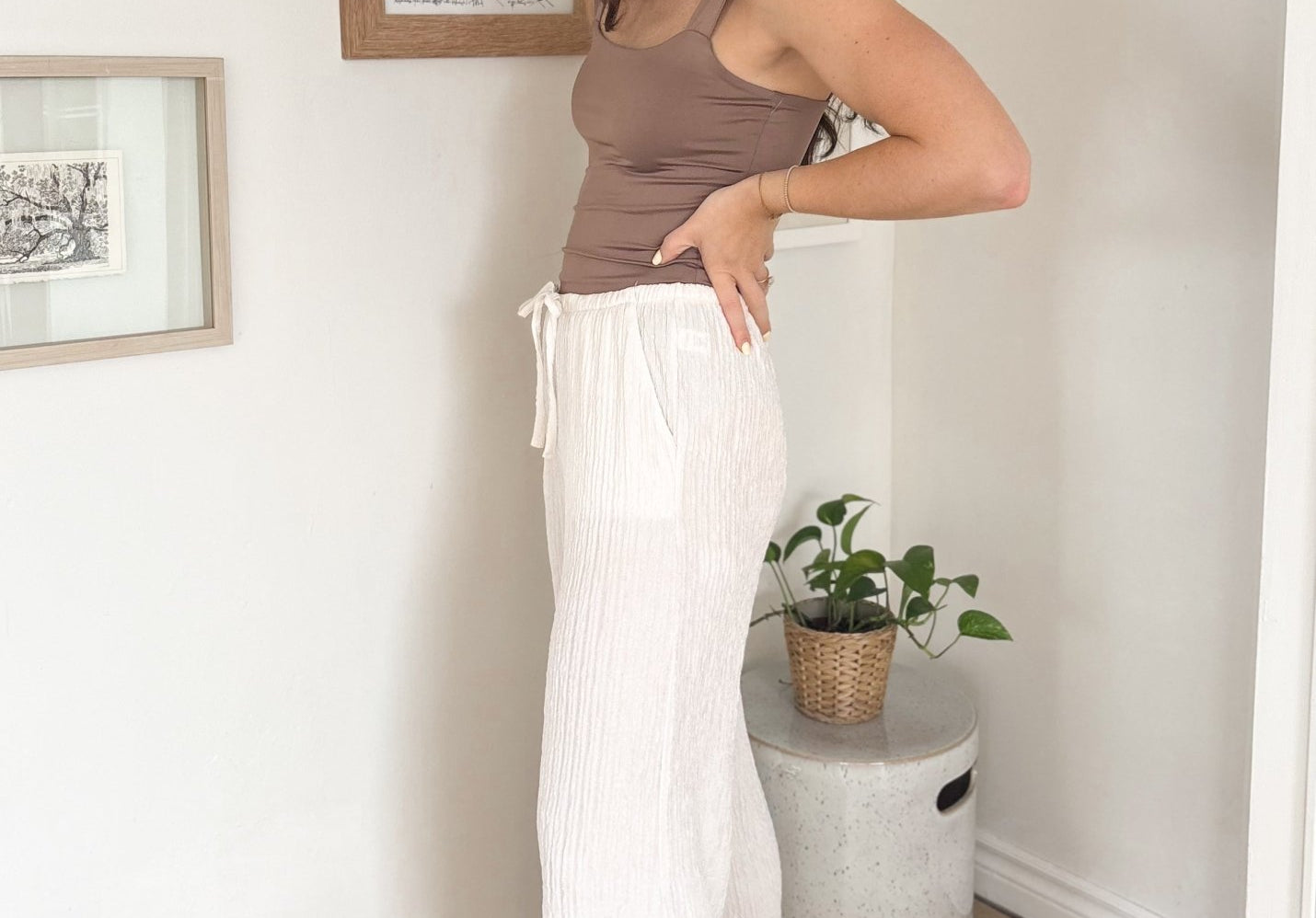 Monaco Palazzo Pants with Stretch Waistband - Love and Lee Apparel