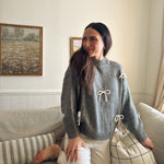 The Naomie Bow Detail Crew Neck Long Sleeve Pullover Sweater - Love and Lee Apparel