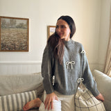 The Naomie Bow Detail Crew Neck Long Sleeve Pullover Sweater - Love and Lee Apparel