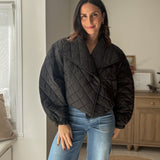 The 'Pumpkin Picking Patch' Quilted Shawl Cropped Puffer Jacket- 2 Colours Available - Love and Lee Apparel