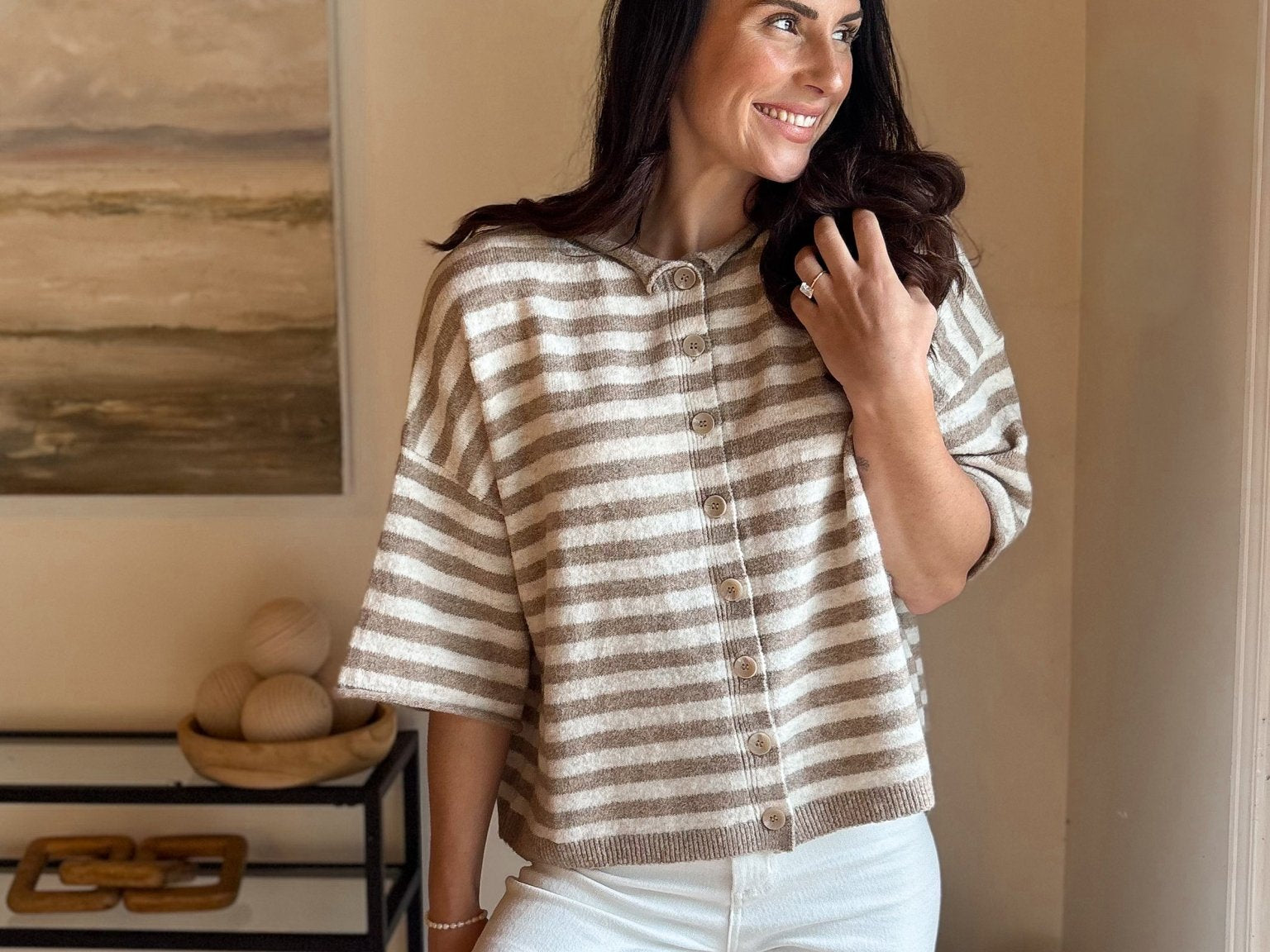 River Short Sleeve Button Down Cardigan - Love and Lee Apparel