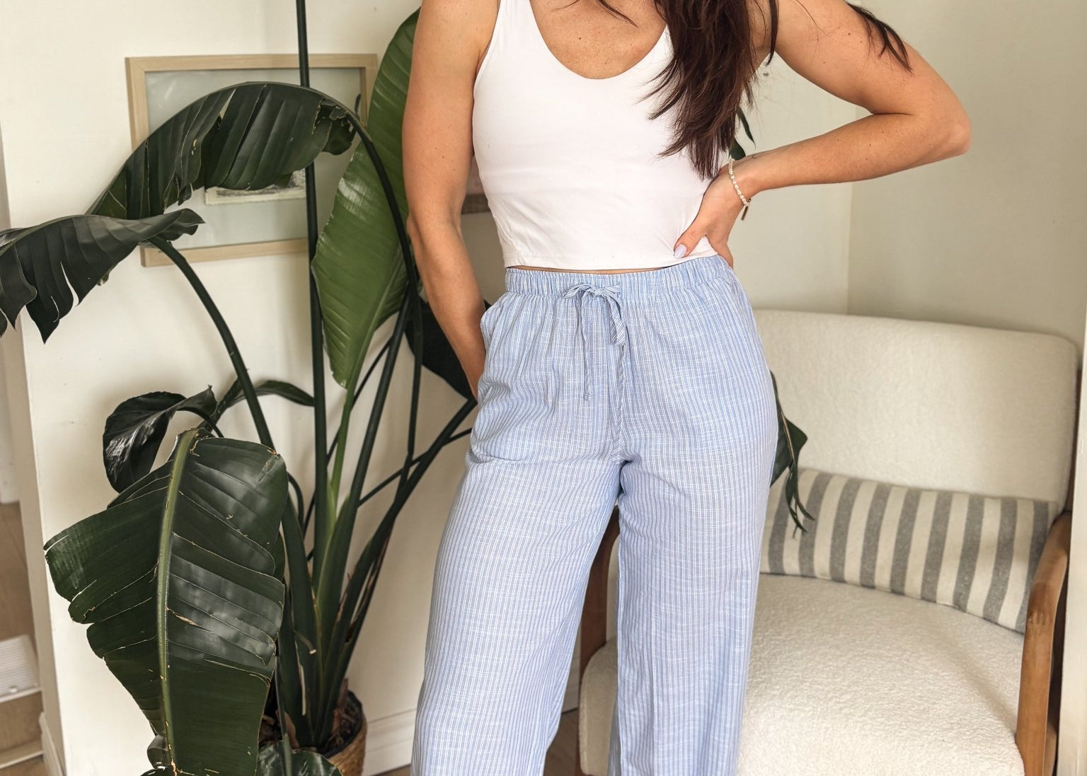 Veronica Gauze Pants in Blue - Love and Lee Apparel