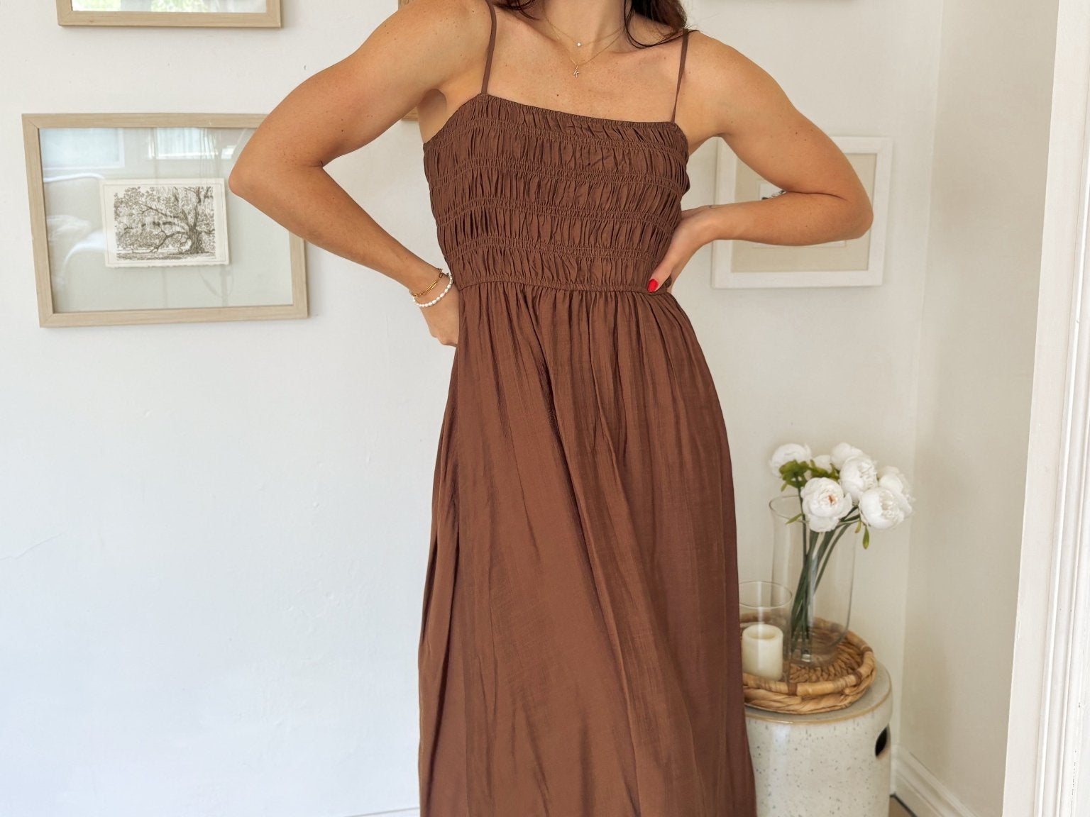 The Hudson Brown Midi Dress - Love and Lee Apparel