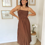 The Hudson Brown Midi Dress - Love and Lee Apparel