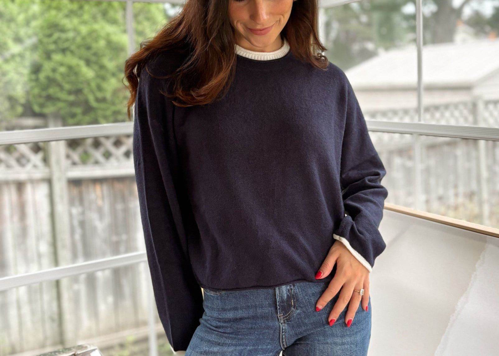 'Syllabus Season' Contrast Rolled Edge Crewneck Pullover - Love and Lee Apparel