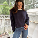 'Syllabus Season' Contrast Rolled Edge Crewneck Pullover - Love and Lee Apparel