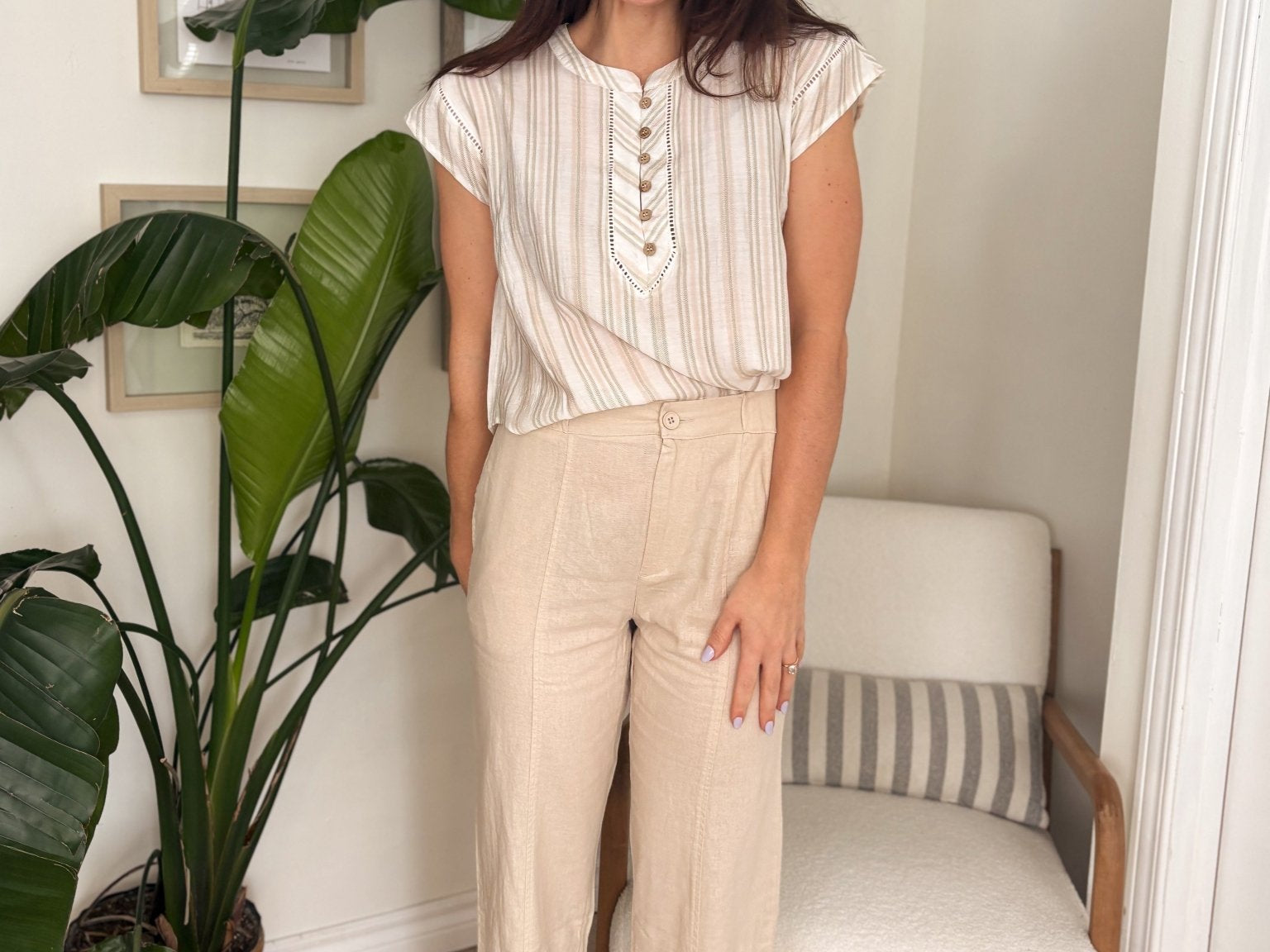 The Tuscany Linen Blend Wide Leg Trouser - Love and Lee Apparel