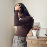 The 'Gathered' Long Sleeve Rolled Neck Top - Love and Lee Apparel