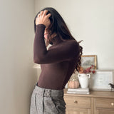 The 'Gathered' Long Sleeve Rolled Neck Top - Love and Lee Apparel