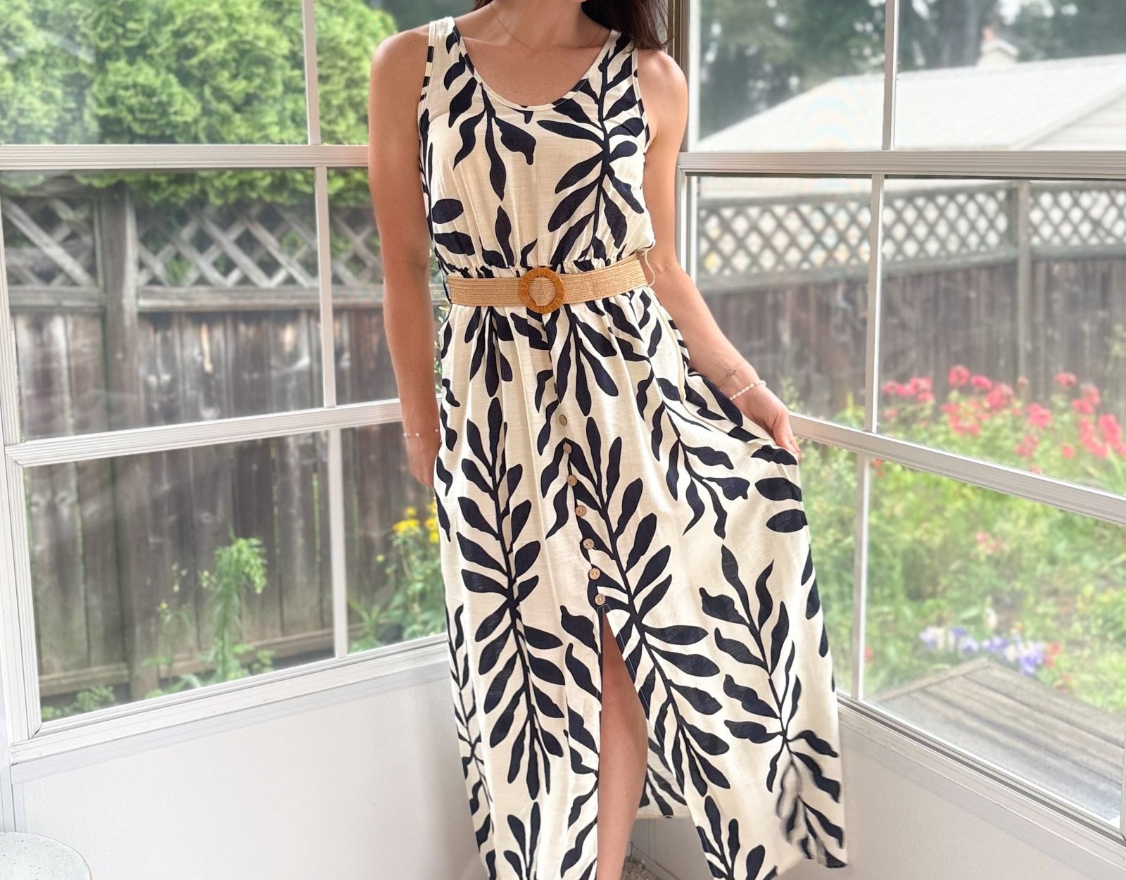 Ophelia Sleeveless Belted Midi Dress - Love and Lee Apparel
