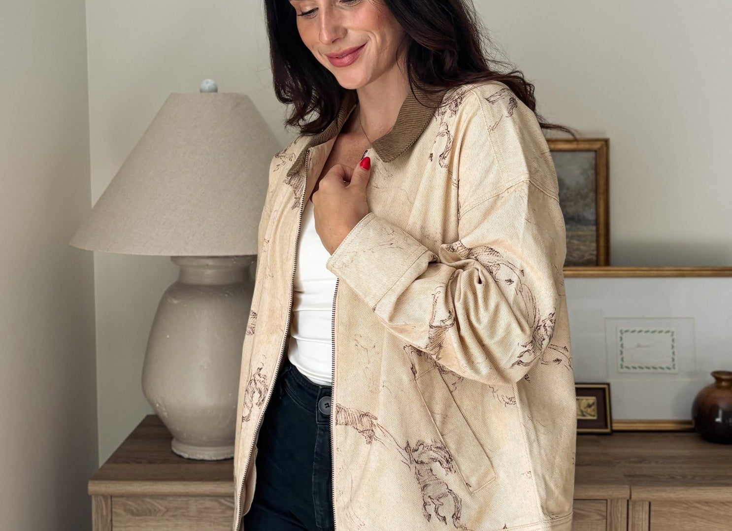 The Countryside Stables Western Horse Print Zip Up Jacket - Love and Lee Apparel
