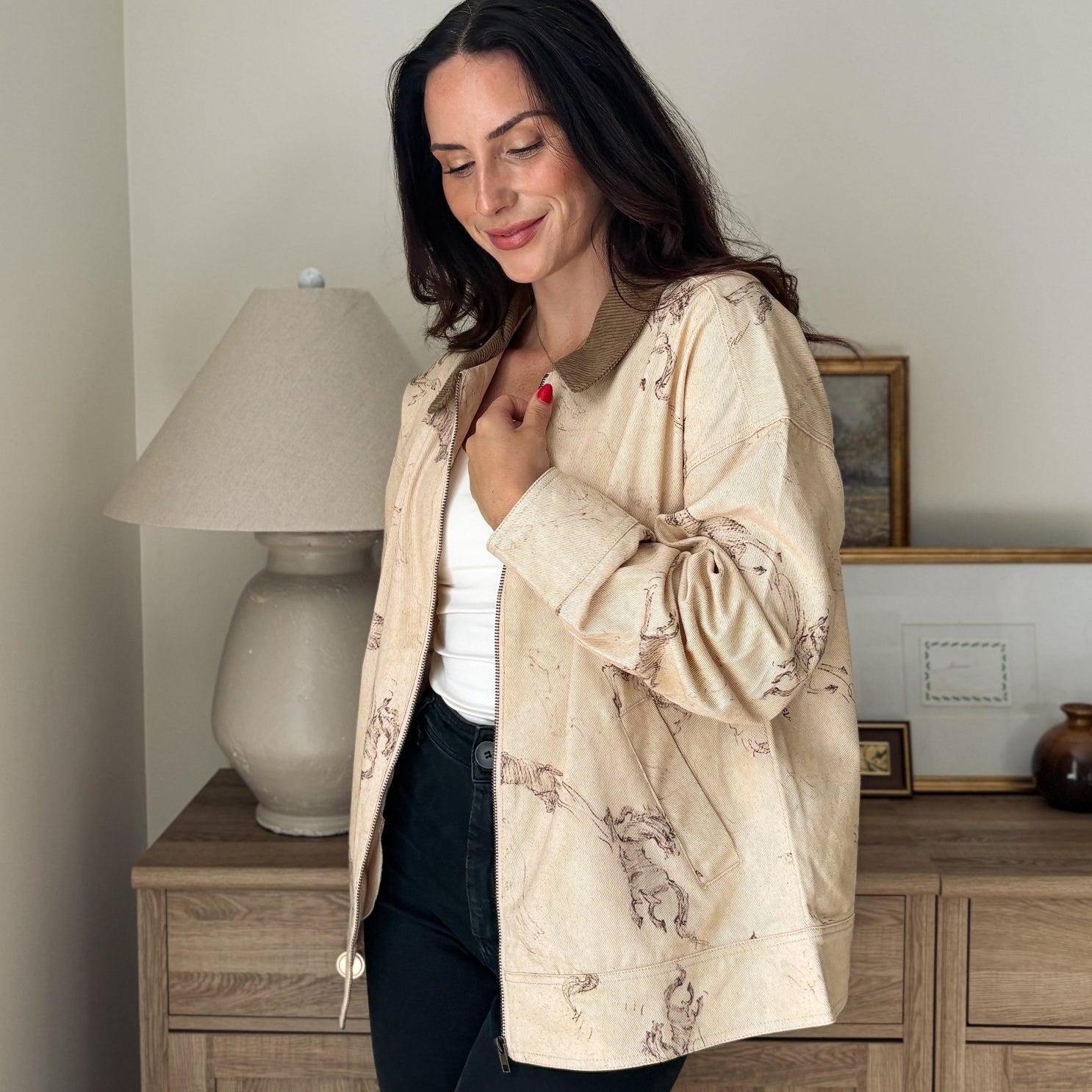 The Countryside Stables Western Horse Print Zip Up Jacket - Love and Lee Apparel