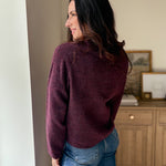 The Maison Merlot Knit Cardigan in Burgundy - Love and Lee Apparel