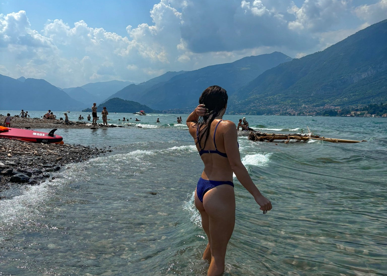 Como Blue Shirred Bikini Bottoms - Love and Lee Apparel