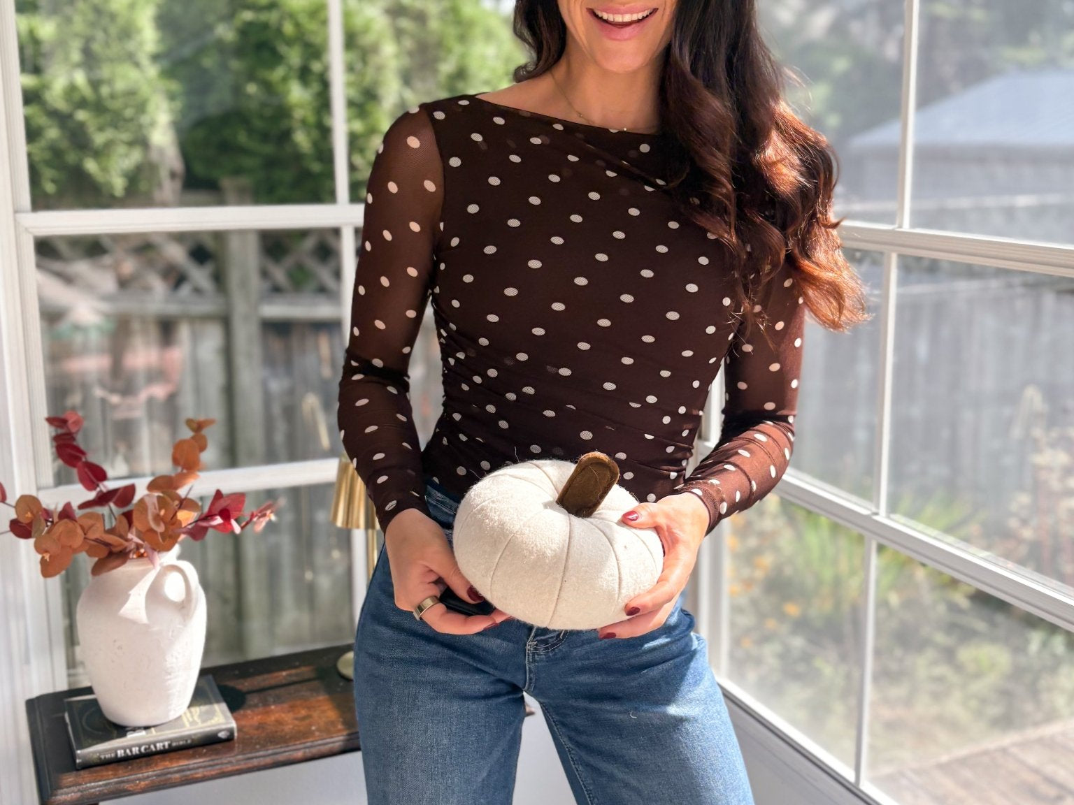 Autumn Social Sheer Mesh Long Sleeve Top - Love and Lee Apparel