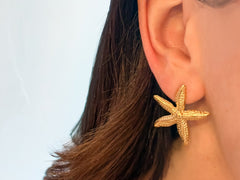 Starfish Stud Earrings 18K Gold Plated - Love and Lee Apparel