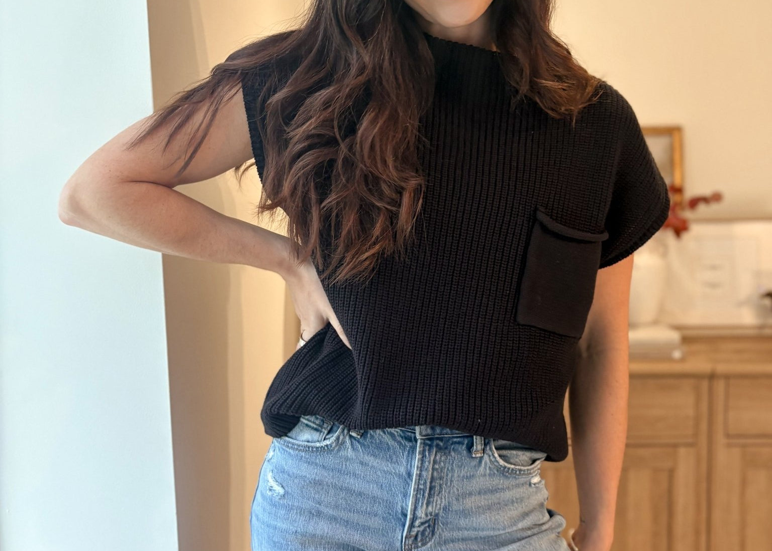 The Matilda Mock Neck Short Sleeve Sweater - Love and Lee Apparel