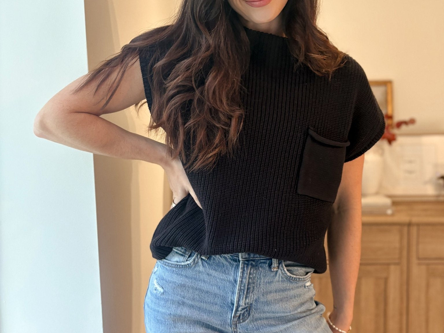 The Matilda Mock Neck Short Sleeve Sweater - Love and Lee Apparel