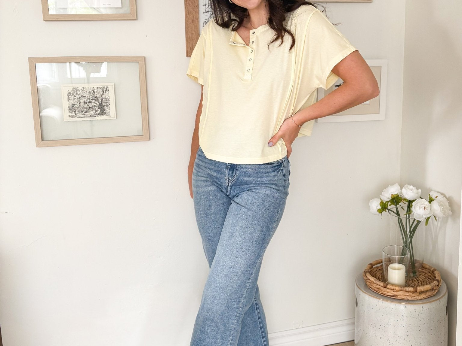 Noah High Rise Ankle Slim Wide Jeans - Love and Lee Apparel