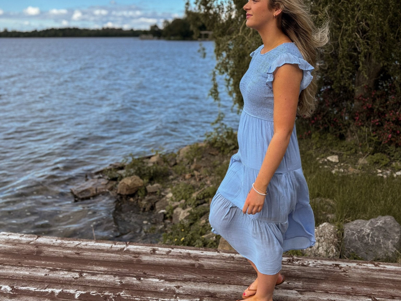 Bayside Smocked Midi Dress - Love and Lee Apparel
