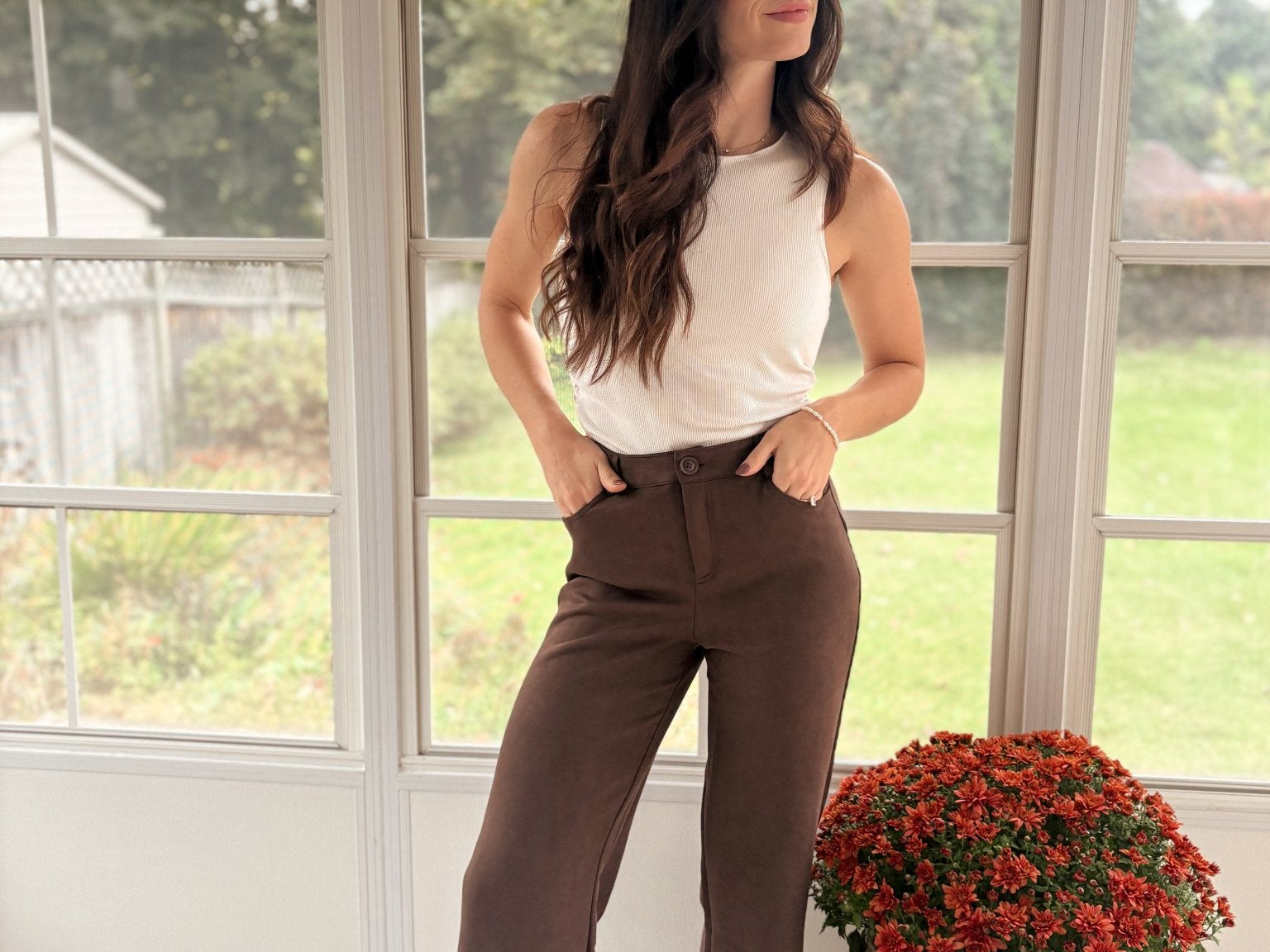'Fall Festivals' Faux Suede Mid-Rise Pants - Love and Lee Apparel