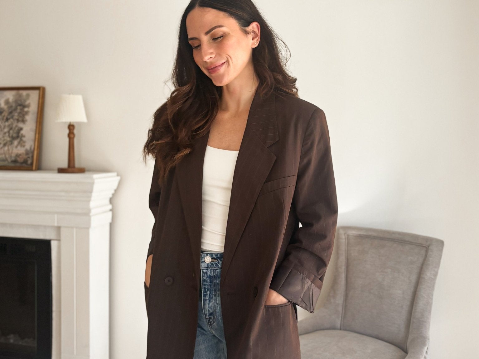 The '9 to Thrive' Long Sleeve Pinstripe Blazer - Love and Lee Apparel