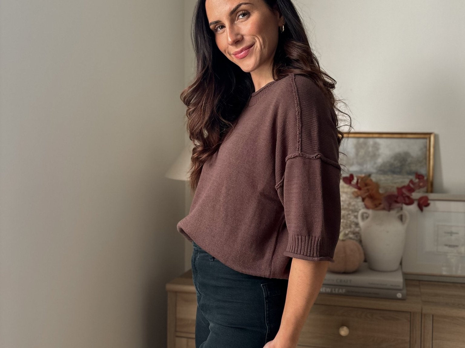 The 'Thyme & Oak' Exposed Seam Drop Shoulder Short Sleeve Pullover - Love and Lee Apparel