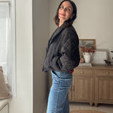 The 'Pumpkin Picking Patch' Quilted Shawl Cropped Puffer Jacket- 2 Colours Available - Love and Lee Apparel