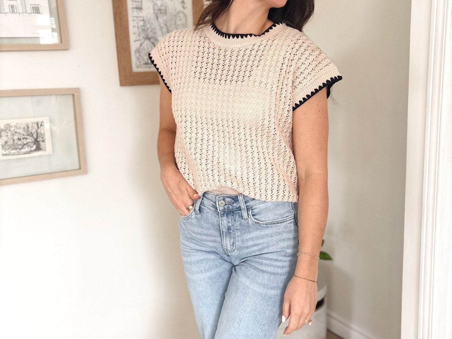 The Linden Crochet Short Sleeve - Love and Lee Apparel