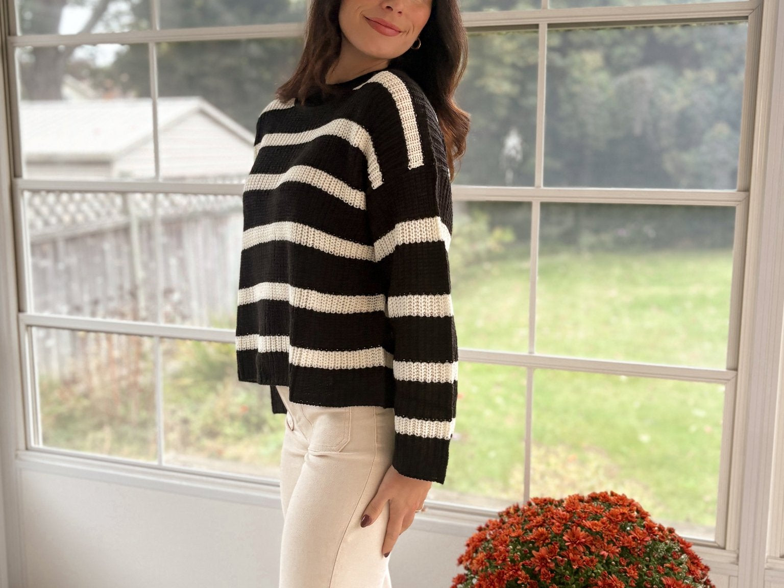 The Striped and Snuggled Pullover Knit Sweater - Love and Lee Apparel