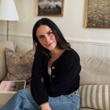 The Eugenie Contrast Stitch Trim Button Down Knit Cardigan - Love and Lee Apparel