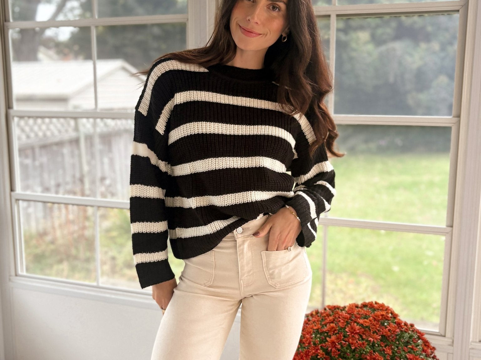 The Striped and Snuggled Pullover Knit Sweater - Love and Lee Apparel