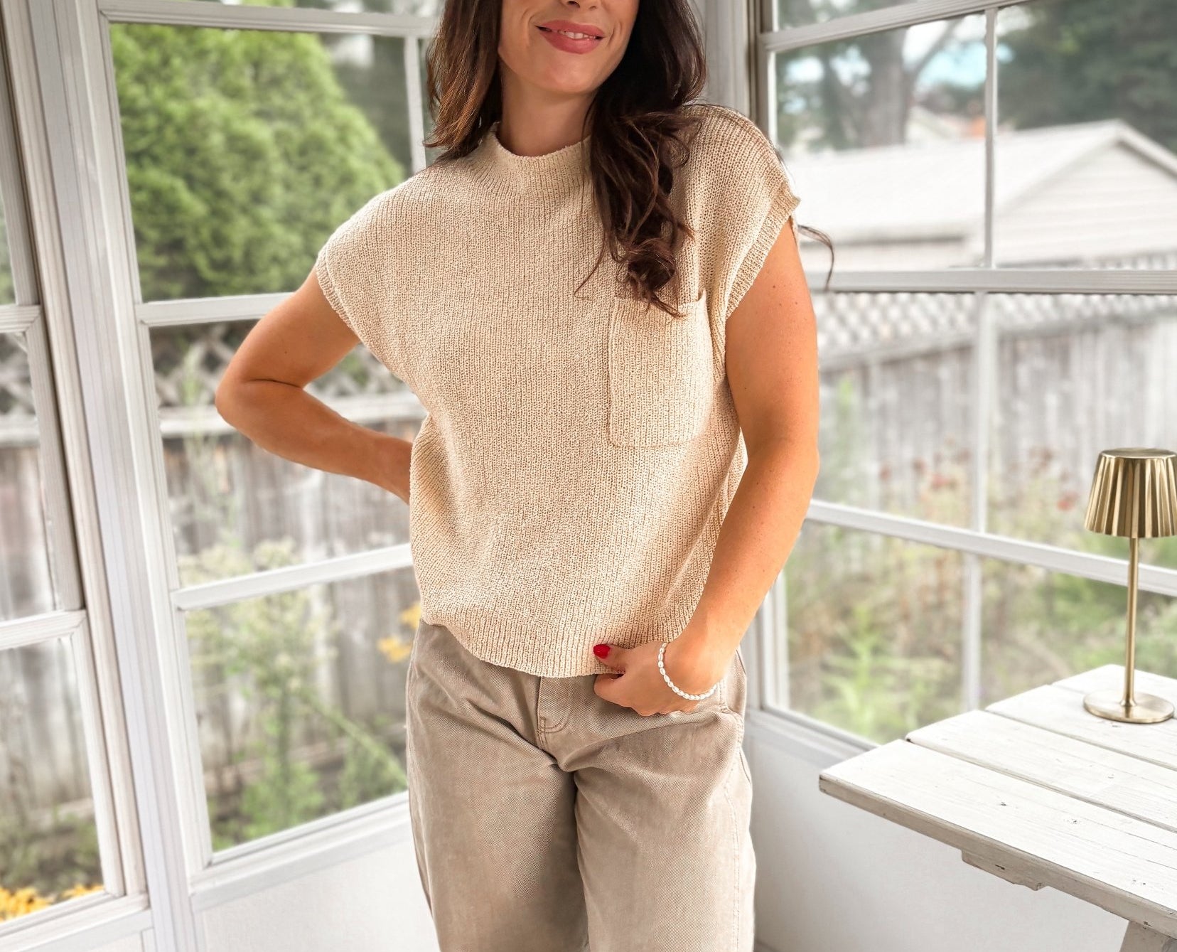 The Calla Pocket Detail Drop Shoulder Short Sleeve Sweater - Love and Lee Apparel