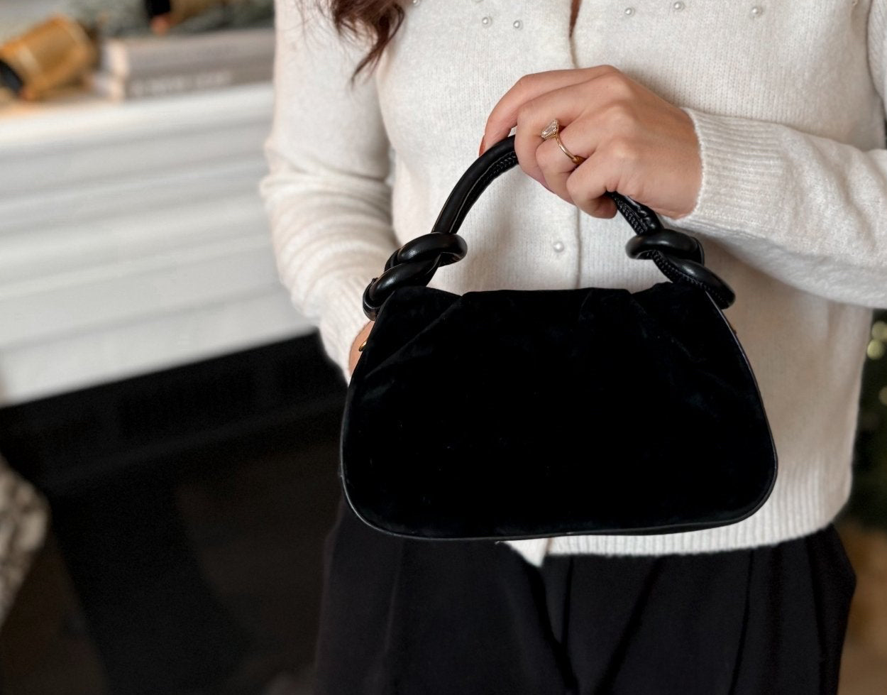 Rouched Faux Suede Handbag - 2 colours available - Love and Lee Apparel