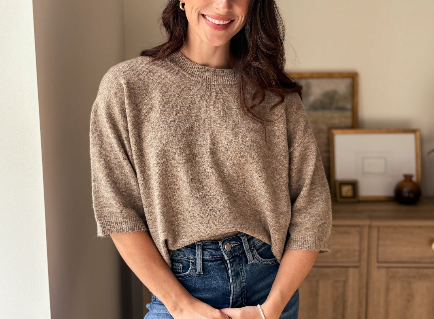 The Cellar Door Crew Neck Half Sleeve Pullover Sweater - Love and Lee Apparel