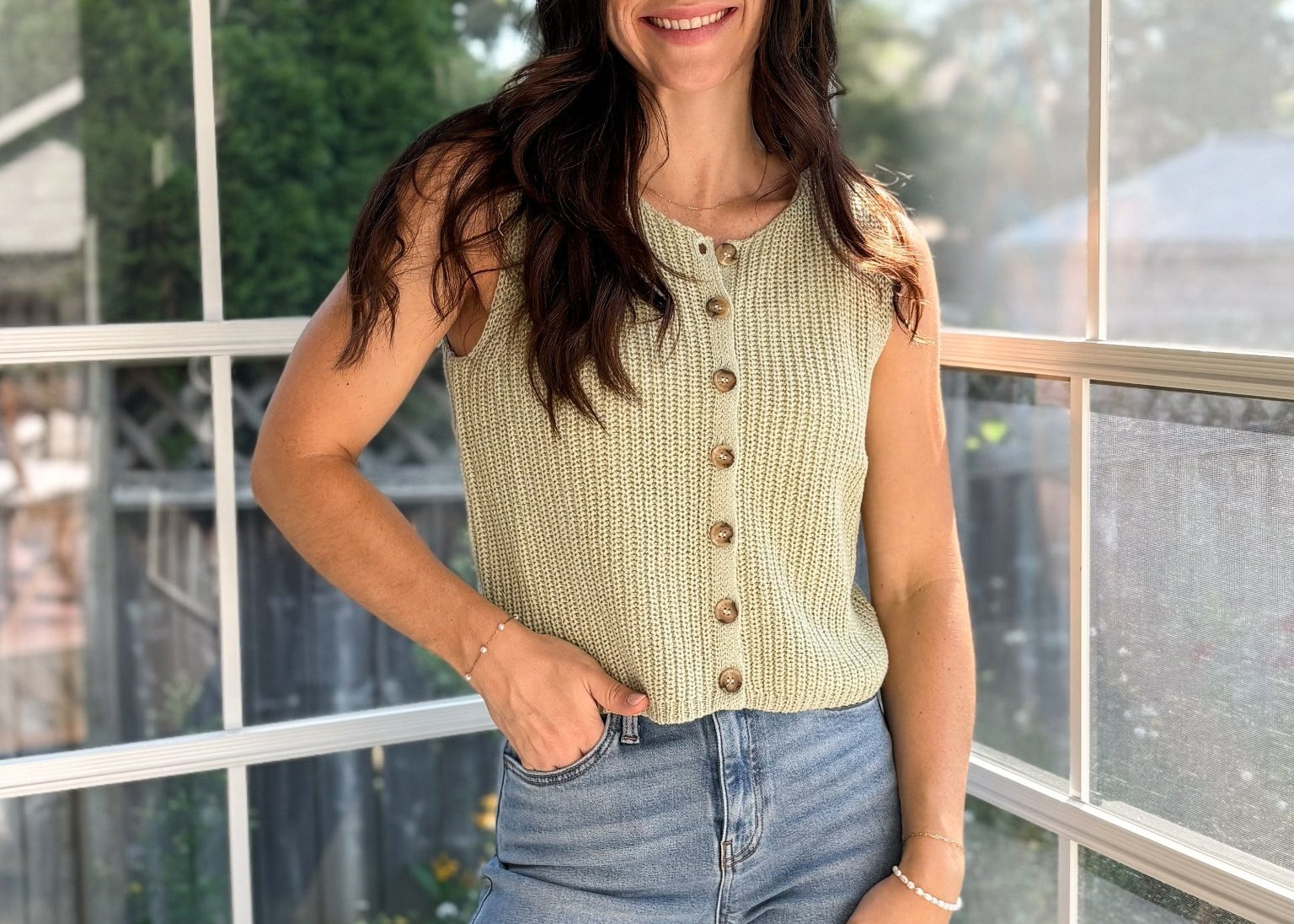 Auburn Sleeveless Knit Button Down Cardigan - Love and Lee Apparel