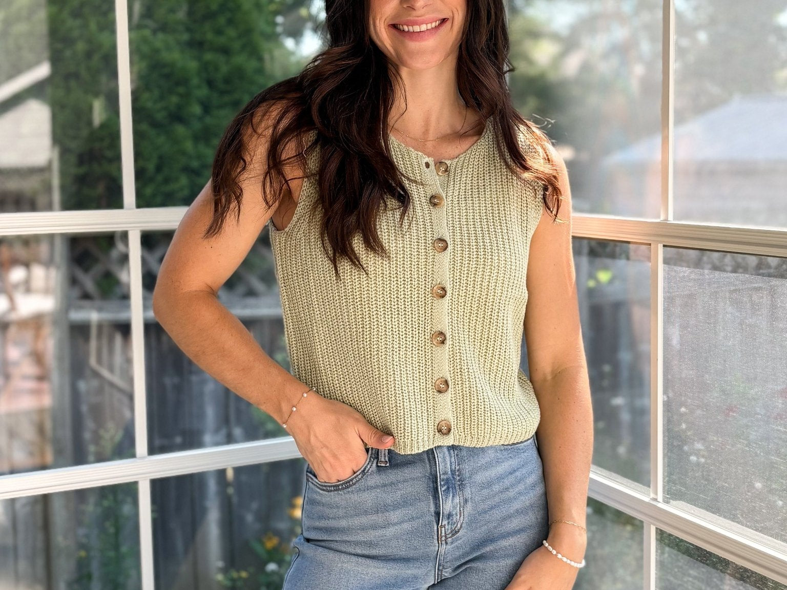 Auburn Sleeveless Knit Button Down Cardigan - Love and Lee Apparel