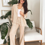 Veronica Gauze Pants in Khaki - Love and Lee Apparel
